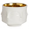 Trendy Living Jonathan Adler Muse Bowl White/electroplated Gold