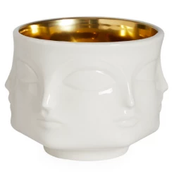 Trendy Living Jonathan Adler Muse Bowl White/electroplated Gold
