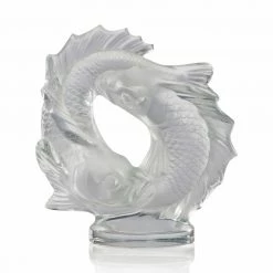 Trendy Living 2 Double Fish Sculpture Clear Sm Lalique