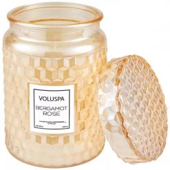 Trendy Living Voluspa Bergamot Rose Large Jar Candle 18 Oz