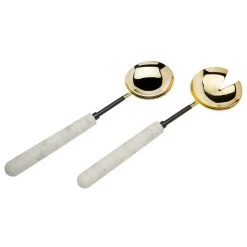 Trendy Living Marble Gold And Black Salad Server