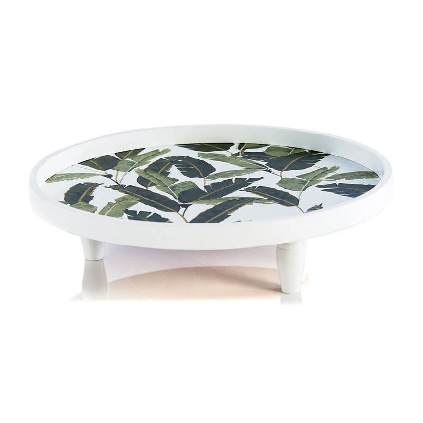 Trendy Living Accesorios Leaves Round Display Tray Green 1 Trendy Living Accesorios Leaves Round Display Tray Green