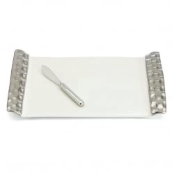 Trendy Living Piezas De Servir Truro Platinum Cheese Tray/knife