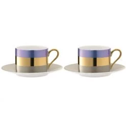 Trendy Living Vajillas Bangle Tea Cup And Sacuer Blueberry Set X 2