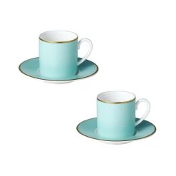 Trendy Living Charlotte Espresso Cup And Saucer Set X2 Juegos De Te Y Cafe.