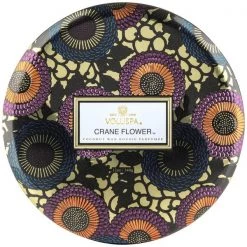 Trendy Living Crane Flower 3 Wick Candle In Decorative