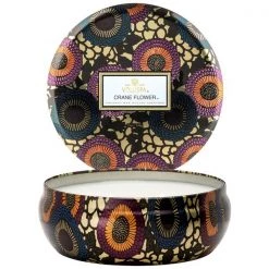 Trendy Living Crane Flower 3 Wick Candle In Decorative