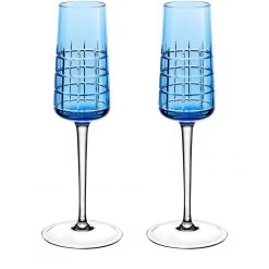 Trendyliving507 Christofle Graphik Blue Set 2 Flutes