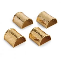 Trendy Living Hammertone Napkin Ring Gold Set 4 Michael Aram