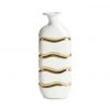 Trendy Living Layered Vase Gel Coat White Gold Leaf Floreros