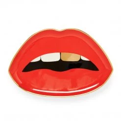 Trendy Living Jonathan Adler Lips Trinket Tray Red