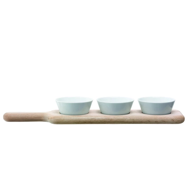 Trendy Living Bowls Paddle Bowl Set & Oak Paddle 2 Trendy Living Bowls Paddle Bowl Set & Oak Paddle