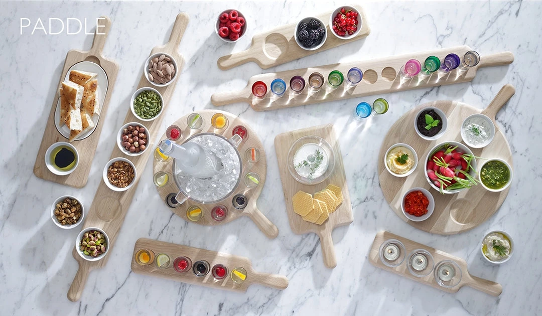 Trendy Living Bowls Paddle Bowl Set & Oak Paddle 3 Trendy Living Bowls Paddle Bowl Set & Oak Paddle