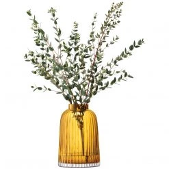 Trendy Living Pleat Vase Amber Lg