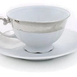Trendy Living Silver Biscuit Cup Plat With Saucer
