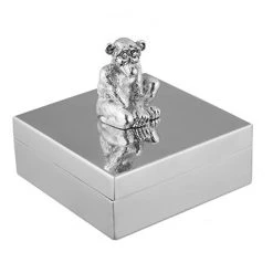 Trendy Living Cajas Small Square Monkey Box Silver