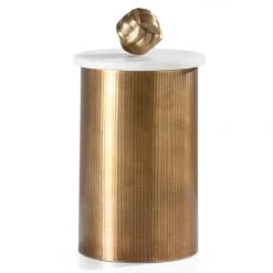 Trendy Living Tomar Antique Brass Ribbed Canister Tall