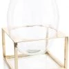Trendy Living Wide Oval Glass Brass Gold Floreros