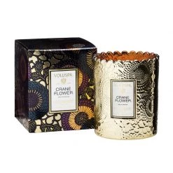 Trendy Living Crane Flower Boxed Scalloped Candle