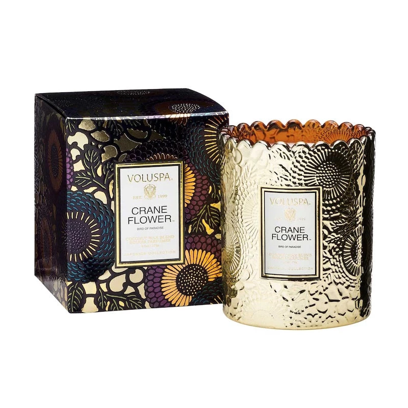 Trendy Living Crane Flower Boxed Scalloped Candle 1 Trendy Living Crane Flower Boxed Scalloped Candle