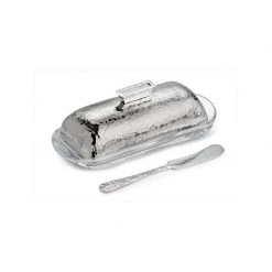 Trendy Living Hammertone Butter Dish W/knife Michael Aram
