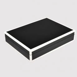 Trendyliving507 Cajas Stationary Black White Lacquer