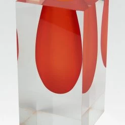 Trendy Living Lucite Vase Frosted Orange
